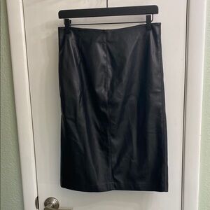 Mango Elegant Black Vegan Leather Skirt